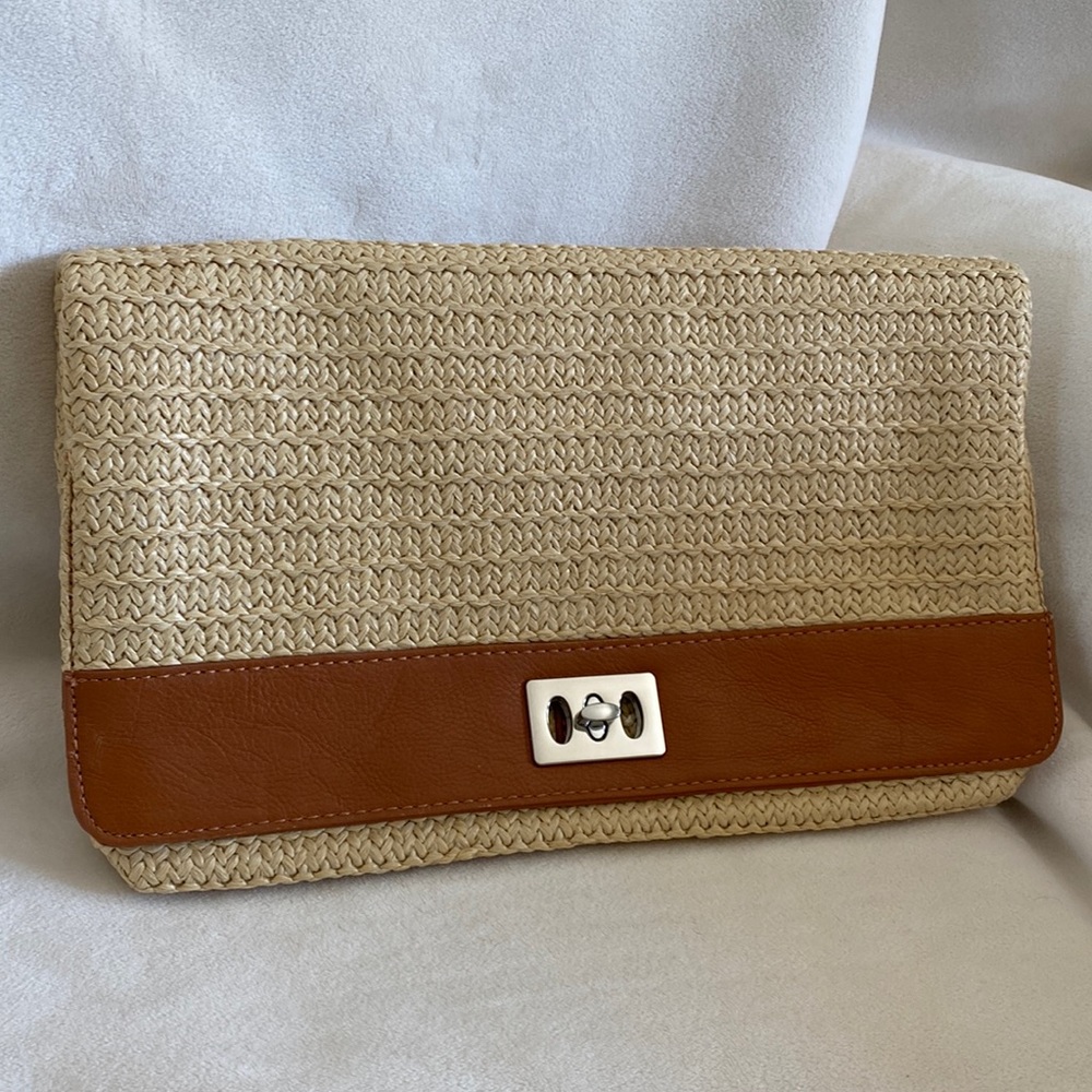Banana Republic straw clutch